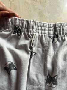 Cat Print Cotton Shorts