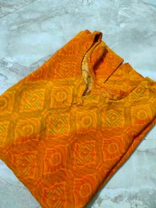 Beautiful Orange Ethnic  short Kurti