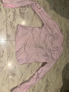 Pink Striped Button-Up Shirt