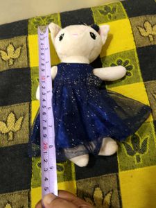 Collectible Sparkly Blue Dress Cat Plush Toy