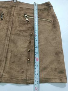 Italian Brown Suede Mini Skirt