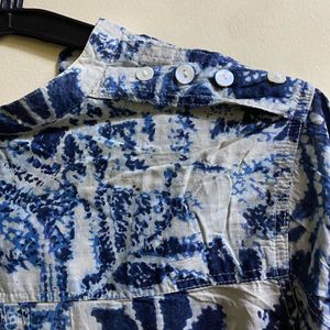Blue Floral Print Kurta