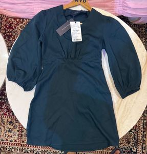 Elegant V-Neck Puff Sleeve Dress