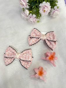 Cute Floral Bow Hair Clips