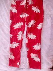 Tommy Hilfiger Red And White Pant