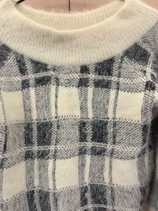 Cozy Plaid Off-Shoulder Sweater