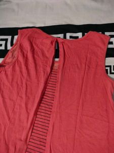 Pink Striped Lace Top