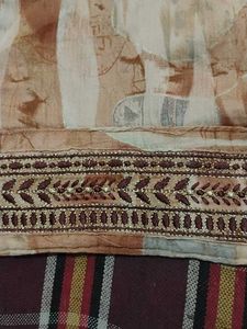 Elegant Beige Printed Kurta with Embellishments