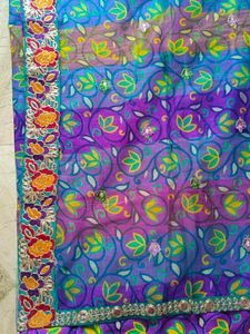 Heavy party wear saree