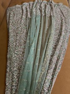Embellished zari zardozi heavy work dupatta