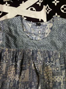 Patterned Blue Dress