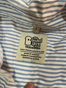 Oversized Blue Striped Cotton Shirt