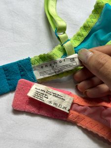 Lace Bralette Set - Pink &amp; Teal