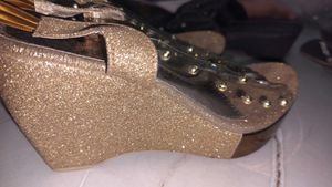 Sparkly Gold Embellished Slingback Heels