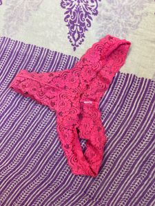 Hot Pink Lace Thong Panty