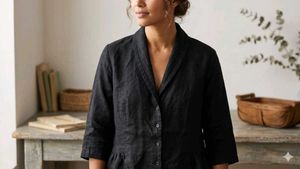 New Black Linen Button-Up Shirt