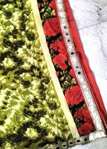 🌺 Multidesign Printed Saree with Mirror Border