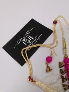 Pink Beaded Necklace &amp; Earring Set