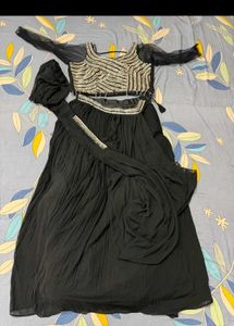 Elegant Black Embellished Gown