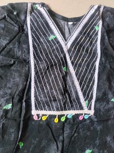 Stylish Black Printed Kurta