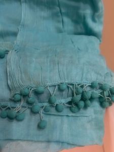 Light Blue Wrinkled Cotton Dupatta