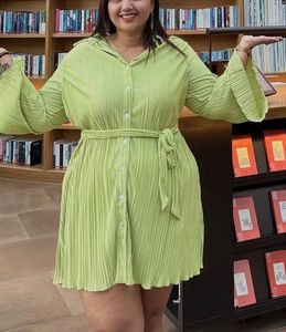 very stretchable neon green shirt dress