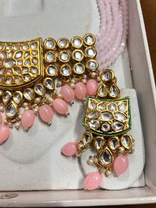 Pink Pearl Dabbi KUNDAN CHOKER Set