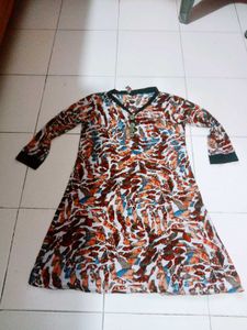 Patterned Long Sleeve Dress
