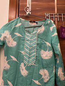 Stylish Teal Floral Kurta
