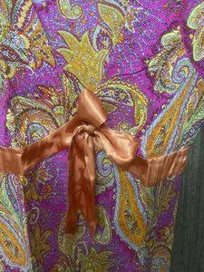 Magenta Paisley Kurti with Satin Bow