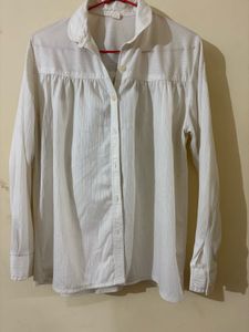 White Striped Button-Down Shirt
