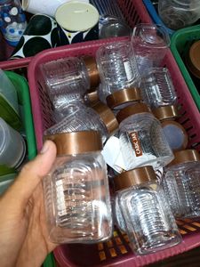 3 piece Plastic Storage Jar 500gm