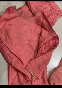 Embroidered Pink Kurta