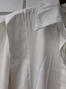 Elegant Shiney White Button-Up Shirt