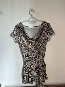Stylish Zebra Print Y2k top