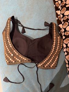 Embellished Black Saree Blouse