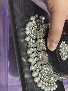 Exquisite CZ and Pearl Necklace Set