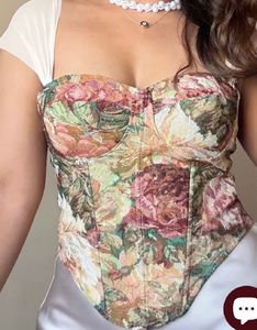 Floral Tapestry Corset Top