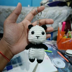 Crocheted Panda Keychain