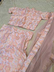 Anusnka sharma wedding Pink Brocade Lehenga