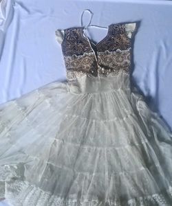 Elegant White Ethnic Gown
