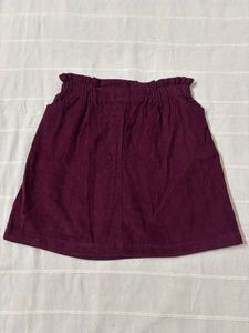 Burgundy Corduroy A-Line Skirt