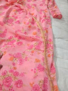 Pretty Pink Floral Kurta Set