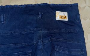Dark Blue High-Waisted Jeans