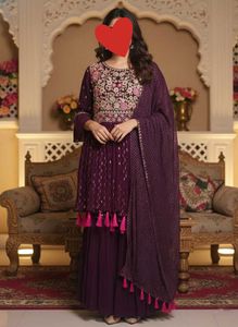 Elegant Purple Embroidered Lehenga Choli