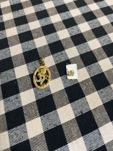 Gold Tone Om Pendant &amp; Stud