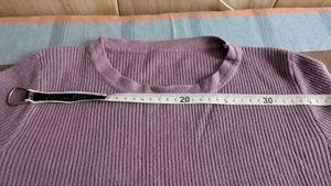 Lilac Ribbed Knit Sweatshirt