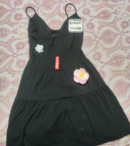 Black Tiered Mini Dress with free products