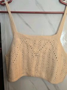 ASOS DESIGN co-ord crochet cami top incream