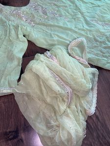 Light Green Embroidered Kurta and dupatta